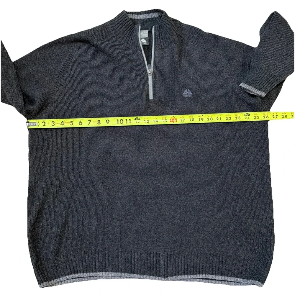 MEN'S NIKE ACG 1/4 ZIP‎ Gray Lambs Wool Sweater Size XL Pullover